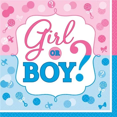 Produktbild von 16 Gender Reveal Servietten 33cm