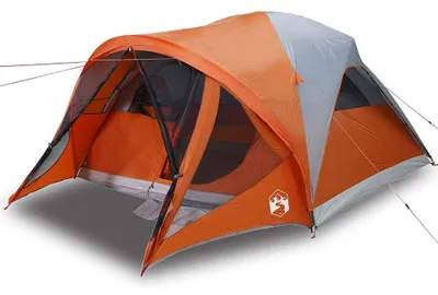 Immagine prodotto di vidaXL Tenda familiare a tunnel 6 persone Grigio e arancione Impermeabile