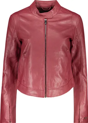 Produktbild von Rote Damenjacke mit Taschen, Reißverschluss & Knopfdetails