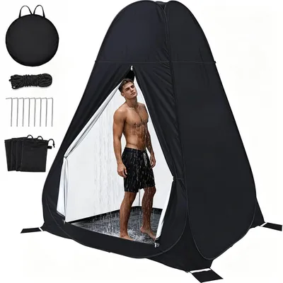 Produktbild von Pop Up Duschzelt 190x120x120cm, UV50+ Camping Pop-up Duschzelt, wasserdicht, Sichtschutz, Fenster – Camping Toilettenzelt & Umkleidekabine