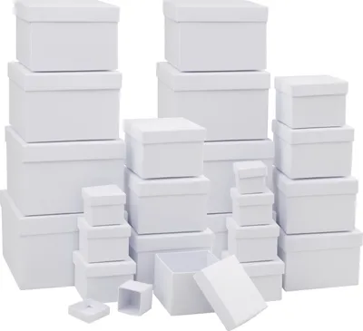 Produktbild von VBS XXL Pappschachteln "Quadrat", Weiß, 24er-Set
