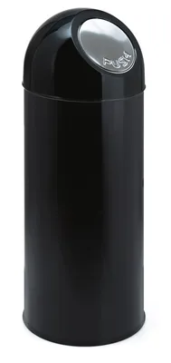 Produktbild von V-Part - Abfallbehälter mit Druckdeckel 55 Liter - Steel Plastic - Schwarz