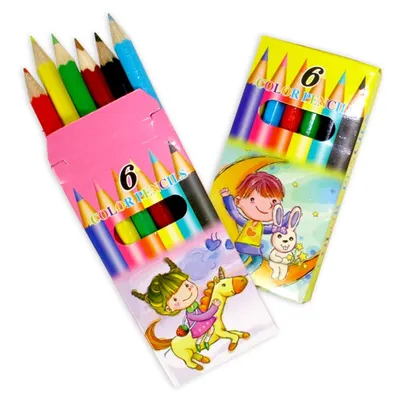 Immagine prodotto di Set di 6 matite colorate per dipingere e colorare, 6 matite colorate in legno, 9 cm