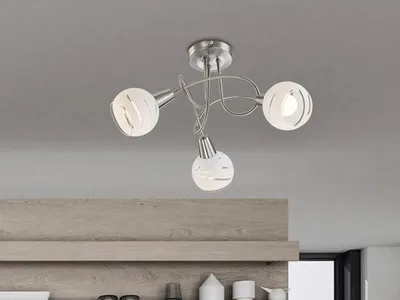 Produktbild von Globo Lighting Deckenleuchte Metall Nickel matt, 3x E14 LED
