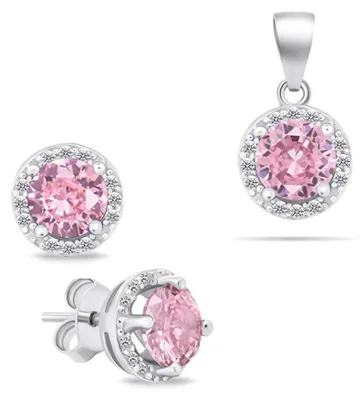 Immagine prodotto di Set di gioielli in argento con zirconi SET230WP (orecchini, ciondolo)
