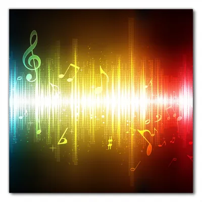 Produktbild von Wallario selbstklebende Möbelfolie/ Tischdecke für Innen und Außen, Größe: 80 x 80 cm - Blau-gelbe Noten der Musik