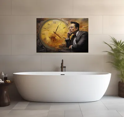 Produktbild von Wallario wasserfestes Poster selbstklebend 91,50 x 61 cm, Zeitgedanken, Badezimmerposter Spritzschutz mit Hochglanzoberfläche in Glasoptik