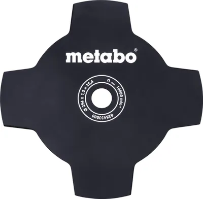 Zdjęcie produktu dla Nóż do trawy Metabo 4 ostrza do wykaszarki ( 628433000 ) 254 x 1,5 x 25,4 mm