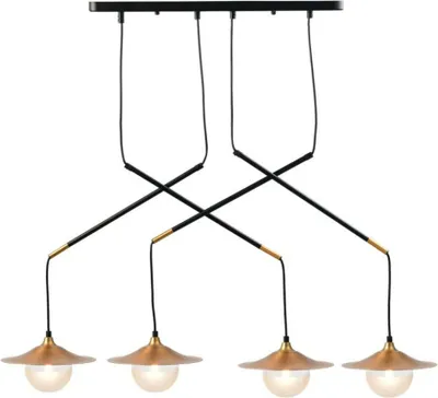 Produktbild von ACA Pendelleuchte 4xG9 Messing/Schwarz Metall + Glas 97x20xH128cm LAYLA HL4314P96BB