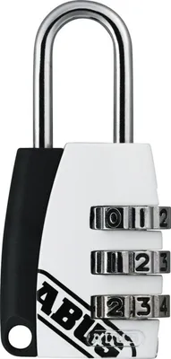 Produktbild von ABUS 53510, Herkömmliches Vorhängeschloss, Zahlenschloss, Koffer, Weiß, Stahl, Zink, Stahl