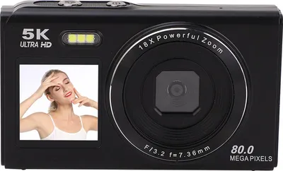 Image de Appareil photo numérique Elprico, Autofocus 5K Vlogging -caméra pour la photographie avec carte 64 GB, 80 MP Appareil photo numérique compact portable et shoot -caméra pour les jeunes adultes avec 18 -multiple (64GB)