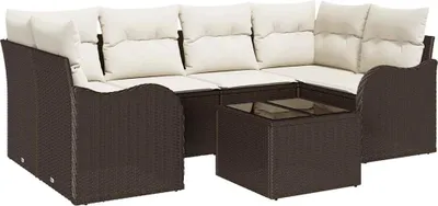 Zdjęcie produktu dla vidaXL Zestaw mebli ogrodowych Brązowy 55 x 55 x 37 cm Polirattan