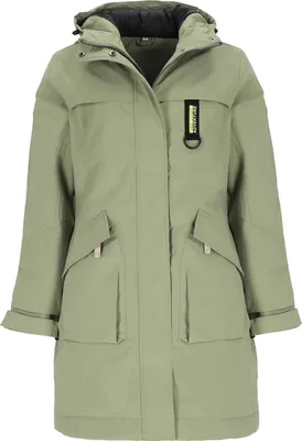 Produktbild von Baumfuchs Damen Funktionsmantel mit wattiertem Futter - Outdoor Funktionsjacke atmungsaktiv in Oliv Größe 38