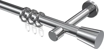 Produktbild von Interdeco Gardinenstange / Vorhangstange Chrom, Typ Prestige Sitra (Konus), 20 mm Ø 1-läufig, 240 cm