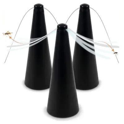 Produktbild von 1.10 Fliegenwedler in schwarz im 3er Set - jeweils ca. 26 x 9 cm - Insekten + Fliegen Ventilator (3er Set)