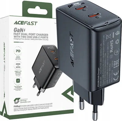 Obrázek produktu pro Acefast Rychlá nabíječka Handy Small Gan 35W Pd 2Xusb C Black