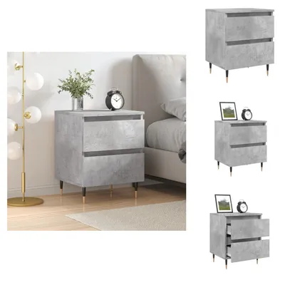 Image de vidaXL Table de nuit gris béton 40x35x50 cm Bois composite - Tables de chevet