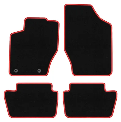 Image de Tapis de sol en moquette noir/rouge pour Peugeot 307 2001-2009 4 pièces