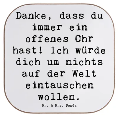 Produktbild von Mr. & Mrs. Panda Untersetzer für Gläser Spruch Freund fürs Leben - Weiß - Geschenk, Getränkeuntersetzer, Aufmerksamkeit, Danke, sagen, gläseruntersetzer, handgefertigt