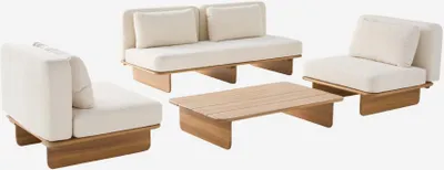 Immagine prodotto di Salotto da giardino in legno di acacia, 4 posti, Beige