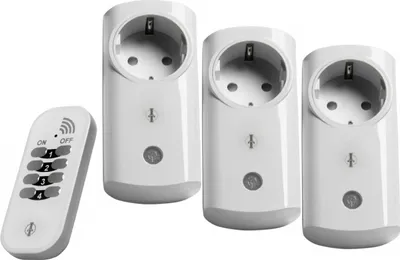 Produktbild von Intertechno Funk-Steckdosen ITI-3 mit Handsender Smart Home 3er Set
