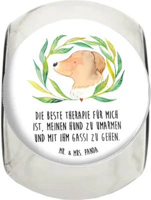 Produktbild von Mr. & Mrs. Panda Kaffeedose Hund Blumen L 870ml - Weiß - Geschenk, Hunde, Teedose, Umarmen, Lebensmittelbehälter, Hundetherapie, Bonboniere, Bonbonglas, Vorratsglas