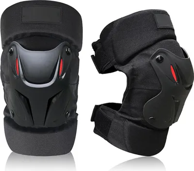 Image de 1 paire de genouillères ergonomiques réglables et articulées pour la moto et le skateboard