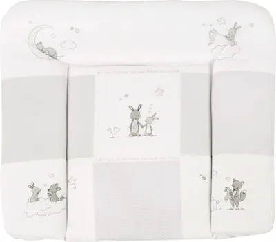 Produktbild von roba Wickelauflage 'Fox & Bunny', weiche Wickelunterlage 85 x 75cm, Polyurethanbeschichtet, taupe