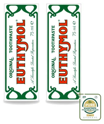 Zdjęcie produktu dla 2 sztuki pasty do zębów Euthymol Original - bez fluoru - 75 ml - zestaw ekonomiczny