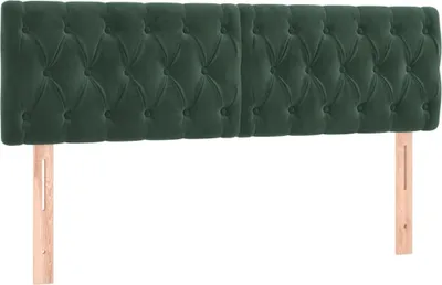 Obrázek produktu pro vidaXL Čela postele, tmavě zelená, 144 x 7 x 78/88 cm, samet