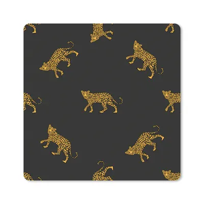 Produktbild von MuchoWow® Mauspad Mousepad Muster - Panther - Gold 30x30 cm - Mousepads - Maus Mat - Pad - Mausunterlage - Gaming