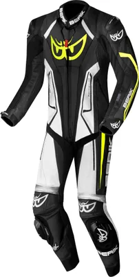 Image de Berik Losail-R perforé Combinaison cuir kangourou moto une pièce, noir/blanc, 56