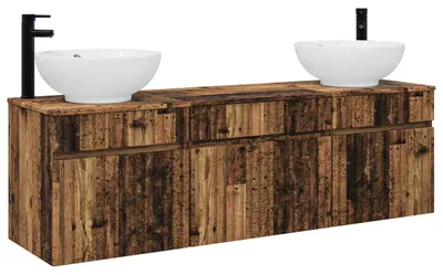 Produktbild von vidaXL Badezimmerschrank-Set 3 stk. Altholz 49 x 44,5 x 66,5 cm