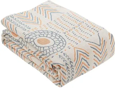 Produktbild von Unyqoos® Wendbare Baumwolldecke 150 x 200 cm – 100% weiche Baumwolle, grau/beige, antistatisch behandelt, vielseitige Wohndecke für Wohnzimmer, Schlafzimmer & Büro