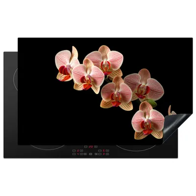 Produktbild von KitchenYeah© Herdabdeckplatte Blumen - Orchidee - Rosa - Botanisch - Natur , 83x51cm, Küche Deko, Glaskeramikkochfeld Herdabdeckung, Abdeckplatte fùr Kochfeld