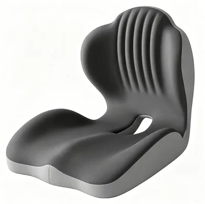 Produktbild von Omgoods – Ergonomisches L-förmiges Sitzkissen mit Lendenwirbelstütze und Aussparung für das Steißbein