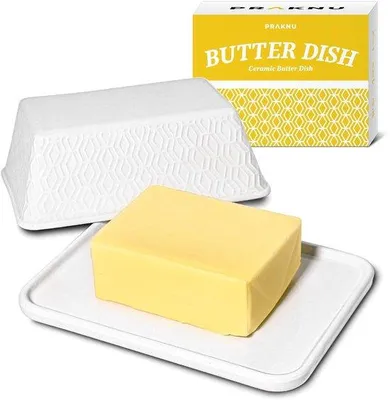 Produktbild von Keramische ButterSchale weiß hochwertig