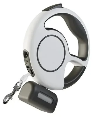 Obrázek produktu pro Vodítko pro psy – navíjecí vodítko – 3 m – LED světlo – dobíjitelné přes USB – otočné o 360° – reflexní – pro malé a střední psy – černé