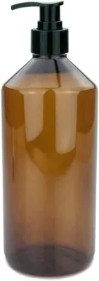 Produktbild von Seifenspender 1000 ml Lotionspender aus lebensmittelechtem braunem Kunststoff, mit Etikett