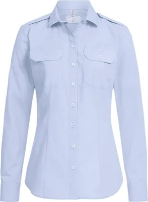 Produktbild von Greiff SIMPLE Damen Pilotbluse Langarm Kent Regular-Fit Hellblau 40