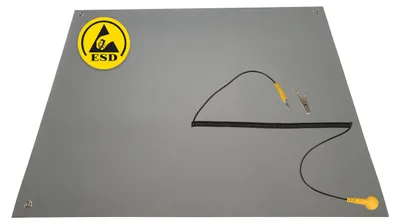 Produktbild von Minadax 60 x 50cm Antistatik ESD Computer Matte Tischmatte „“ + Anschlusskabel