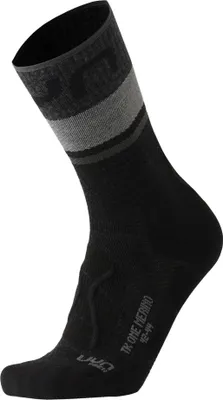 Zdjęcie produktu dla Męskie skarpety trekkingowe UYN - One Merino Socks, skarpety turystyczne, wełna merino, logo szary/czarny 45-47