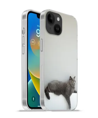 Produktbild von MuchoWow® Handyhülle Schutzhülle Hülle für Apple iPhone 14 - Softcase Katze - Britisch Kurzhaar - Grau - Mädchen - Kinder - Jungen - Kinder Silikon Softcase Handy Hülle - Mobiltelefonhülle
