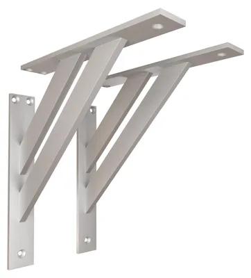 Produktbild von 2x sossai FSHR Design Regalträger in Silber 240x240mm Regalwinkel Bücherregal Konsole Regal Halter