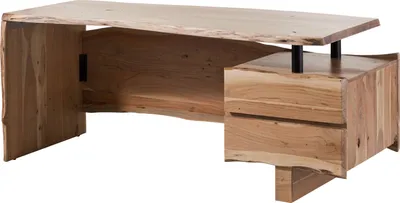 Image de MASSIVMOEBEL24 | PURE ACACIA #152 Bureaux en bois de acacia - laqué / naturale 210x70x76