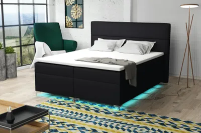Produktbild von Boxspringbett Schlafzimmerbett CANELA 140x200cm inkl.Bettkasten/ LED