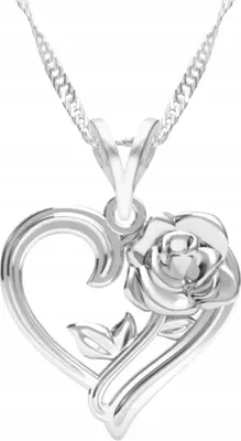 Produktbild von Silberkette Herz Blume Rose Liebe Love Herz Rose SILBER 925