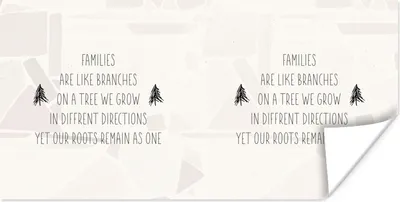 Produktbild von MuchoWow® Poster Zitate - Sprichwörter - Familie - Familien sind wie Äste an einem Baum 80x40 cm - Wanddeko