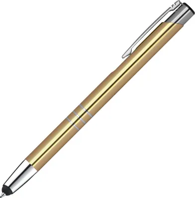 Produktbild von 10 Touchpen Kugelschreiber aus Metall / Farbe: gold