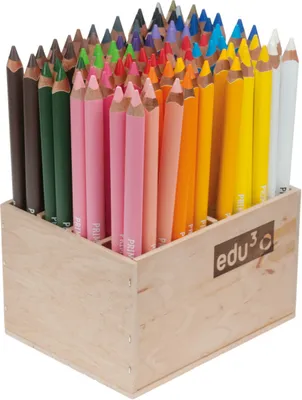 Produktbild von Edu3 Edu Jumbo Buntstift, Stärke 10 mm, Mine 6,25 mm, verschiedene Farben, 96 Stück 1 Box